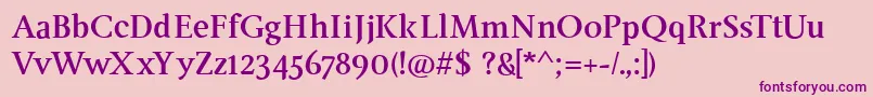 InglebyBold Font – Purple Fonts on Pink Background