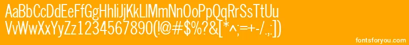 Nwc-Schriftart – Weiße Schriften auf orangefarbenem Hintergrund