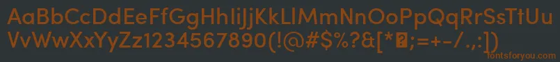 Czcionka SofiaProMedium – brązowe czcionki na czarnym tle