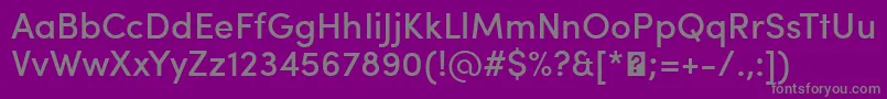 フォントSofiaProMedium – 紫の背景に灰色の文字