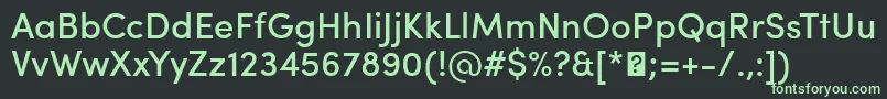 フォントSofiaProMedium – 黒い背景に緑の文字