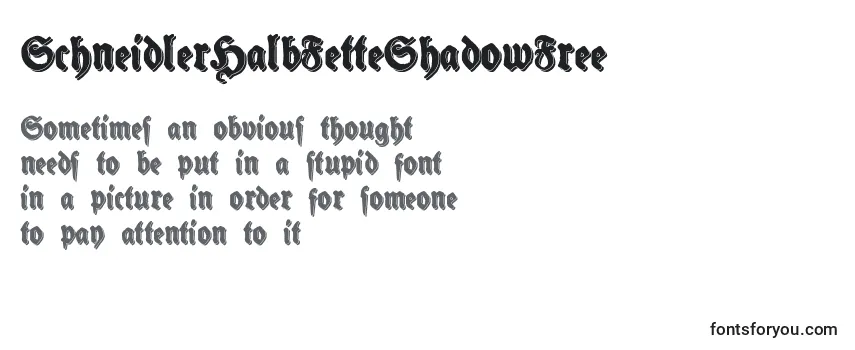 Review of the SchneidlerHalbFetteShadowFree (38952) Font