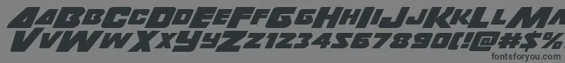 フォントThunderstrikeexpand – 黒い文字の灰色の背景