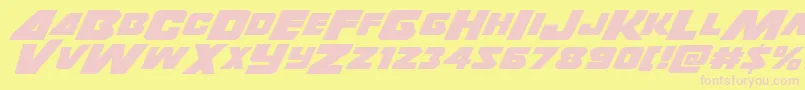 Thunderstrikeexpand-fontti – vaaleanpunaiset fontit keltaisella taustalla