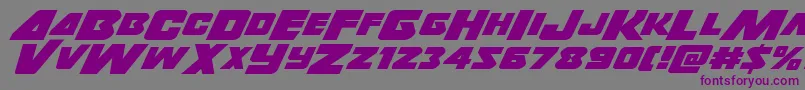 フォントThunderstrikeexpand – 紫色のフォント、灰色の背景