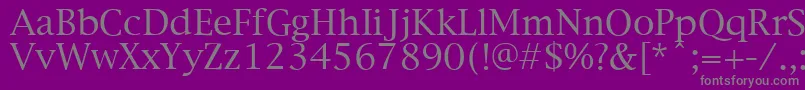 Czcionka NewYorkPlain – szare czcionki na fioletowym tle