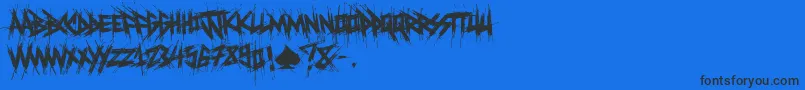 ElfontDestroy-Schriftart – Schwarze Schriften auf blauem Hintergrund