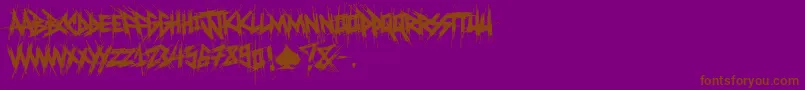 ElfontDestroy-Schriftart – Braune Schriften auf violettem Hintergrund