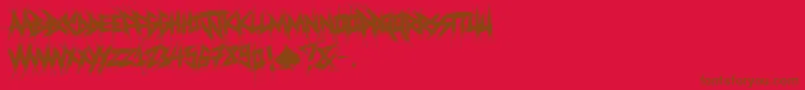 Police ElfontDestroy – polices brunes sur fond rouge