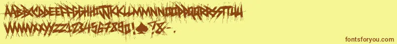 Шрифт ElfontDestroy – коричневые шрифты на жёлтом фоне