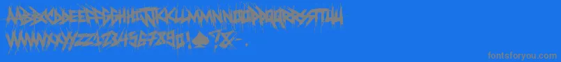 ElfontDestroy-Schriftart – Graue Schriften auf blauem Hintergrund