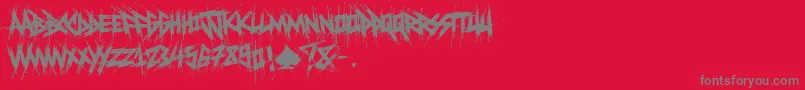 ElfontDestroy Font – Gray Fonts on Red Background