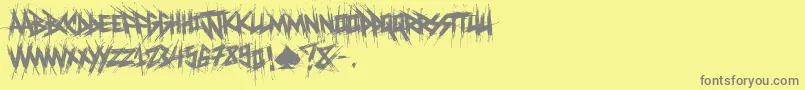 ElfontDestroy Font – Gray Fonts on Yellow Background