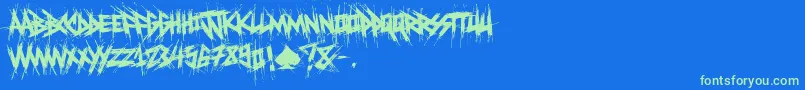 ElfontDestroy-Schriftart – Grüne Schriften auf blauem Hintergrund