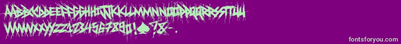 ElfontDestroy-Schriftart – Grüne Schriften auf violettem Hintergrund