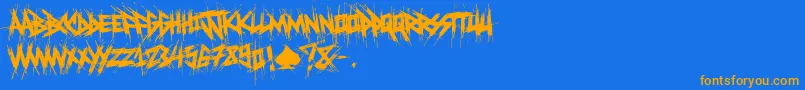 ElfontDestroy-Schriftart – Orangefarbene Schriften auf blauem Hintergrund