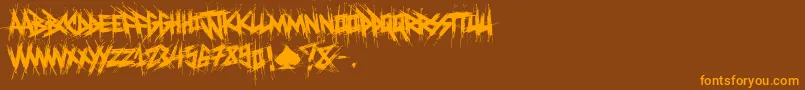 ElfontDestroy Font – Orange Fonts on Brown Background