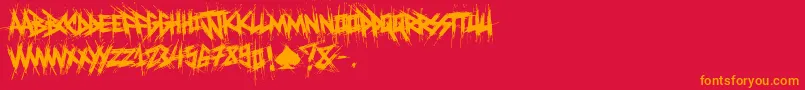 ElfontDestroy Font – Orange Fonts on Red Background