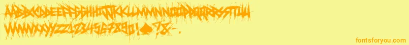 ElfontDestroy-Schriftart – Orangefarbene Schriften auf gelbem Hintergrund