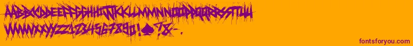 ElfontDestroy-Schriftart – Violette Schriften auf orangefarbenem Hintergrund