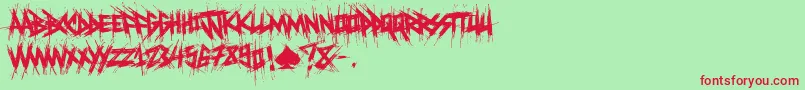 Шрифт ElfontDestroy – красные шрифты на зелёном фоне