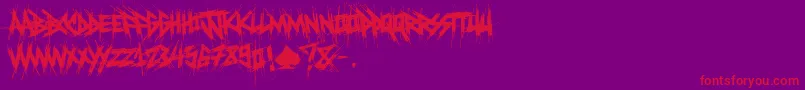 ElfontDestroy-Schriftart – Rote Schriften auf violettem Hintergrund