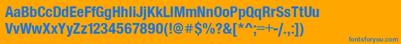 SansCondensedBold Font – Blue Fonts on Orange Background