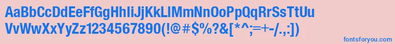 Police SansCondensedBold – polices bleues sur fond rose