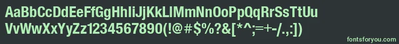 Czcionka SansCondensedBold – zielone czcionki na czarnym tle
