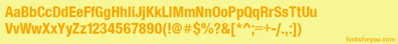 SansCondensedBold Font – Orange Fonts on Yellow Background