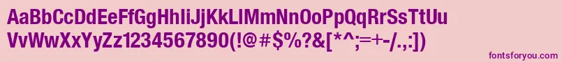 SansCondensedBold Font – Purple Fonts on Pink Background