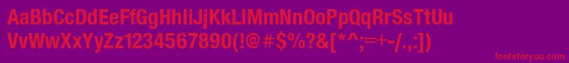 Police SansCondensedBold – polices rouges sur fond violet