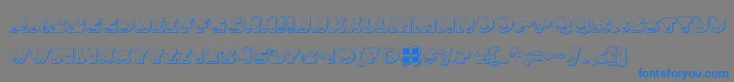 LandSharkOutline Font – Blue Fonts on Gray Background