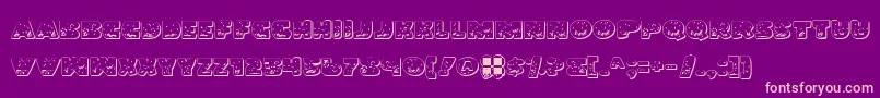 LandSharkOutline-Schriftart – Rosa Schriften auf violettem Hintergrund