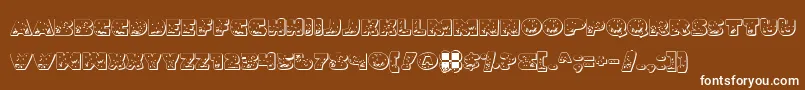 フォントLandSharkOutline – 茶色の背景に白い文字