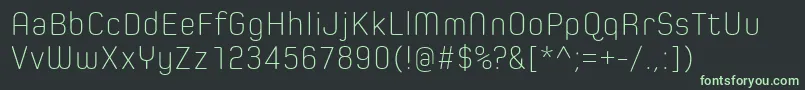 フォントSpoonExtraLight – 黒い背景に緑の文字