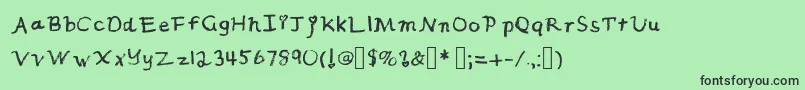 フォントIcing1 – 緑の背景に黒い文字