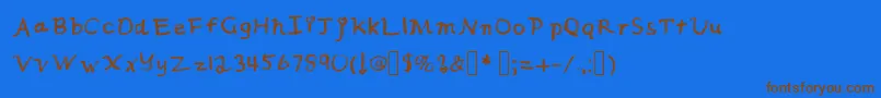 フォントIcing1 – 茶色の文字が青い背景にあります。