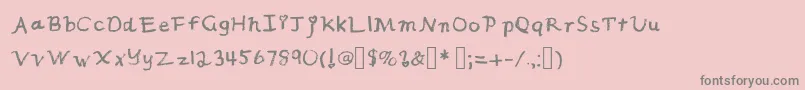 フォントIcing1 – ピンクの背景に灰色の文字