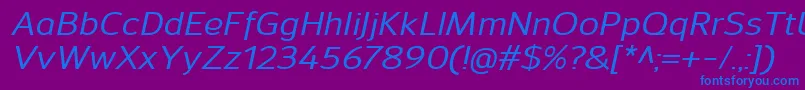 SavileMediumitalic Font – Blue Fonts on Purple Background