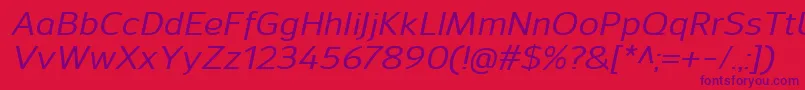 SavileMediumitalic Font – Purple Fonts on Red Background