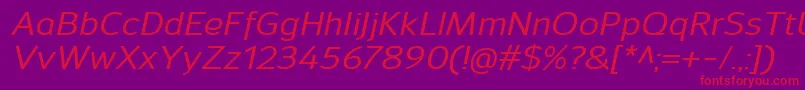 SavileMediumitalic Font – Red Fonts on Purple Background