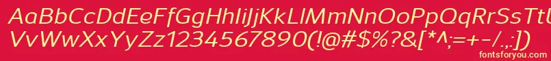 SavileMediumitalic Font – Yellow Fonts on Red Background