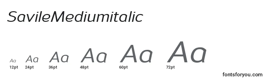 Größen der Schriftart SavileMediumitalic