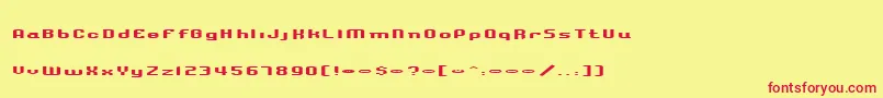 BlumRegular-Schriftart – Rote Schriften auf gelbem Hintergrund