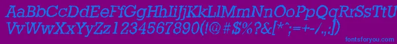 StaffordrandomItalic Font – Blue Fonts on Purple Background