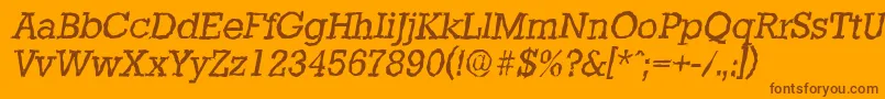 Police StaffordrandomItalic – polices brunes sur fond orange