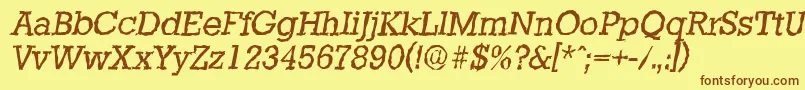 StaffordrandomItalic Font – Brown Fonts on Yellow Background
