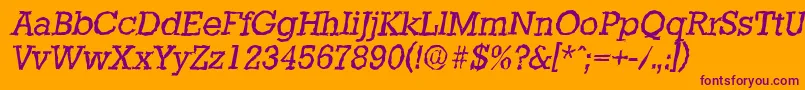 StaffordrandomItalic Font – Purple Fonts on Orange Background