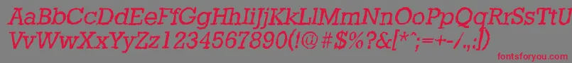 StaffordrandomItalic Font – Red Fonts on Gray Background